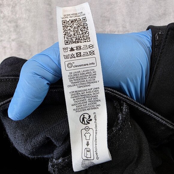 Topshop Jeans Womens Size 26 Black Straight High Rise Raw Hem Stretch Denim - Picture 10 of 11